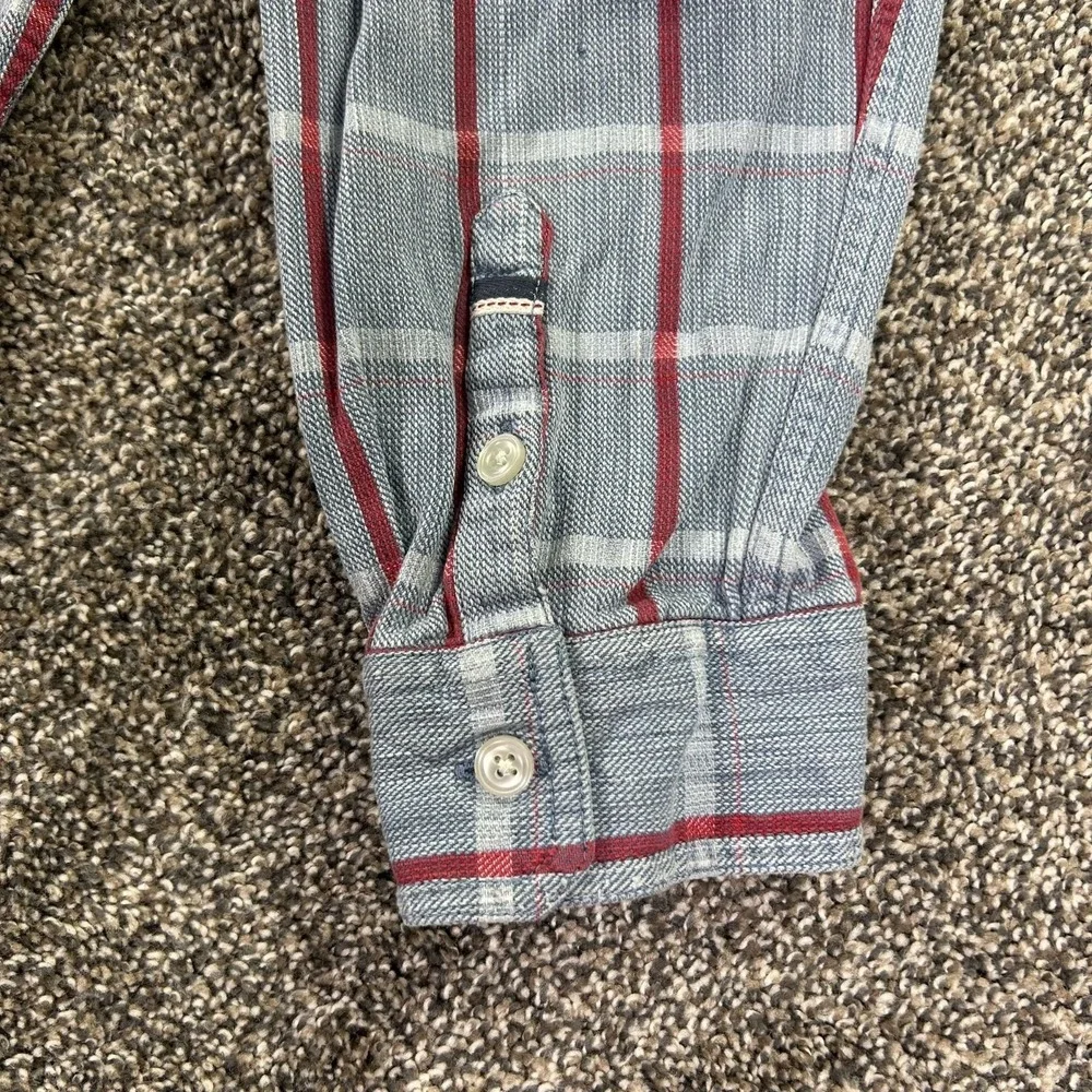 Levis Selvedge Blue Red‎ Plaid Button Up Long Sleeve Shirt Mens XX-Large Casual